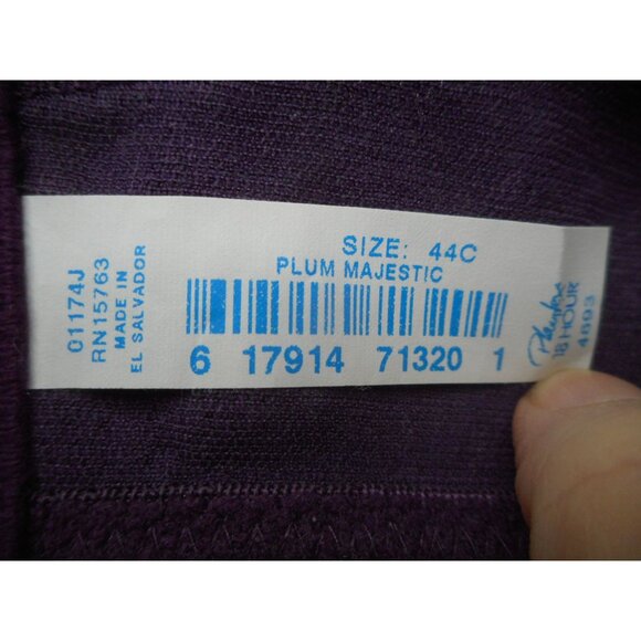 Plaxtex 18 hour Purple Plum Majestic Wireless Shoulder Comfort Bra Floral 44C - Picture 4 of 5